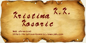 Kristina Kosorić vizit kartica